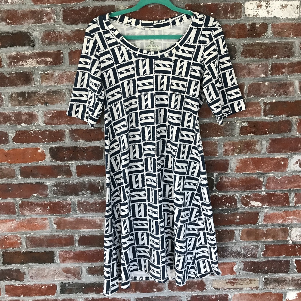 Mahi Gold Navy Cape Cod Dress